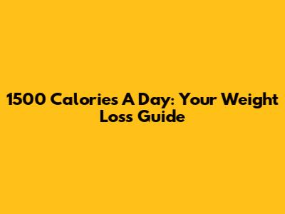 1500 Calories A Day: Your Weight Loss Guide