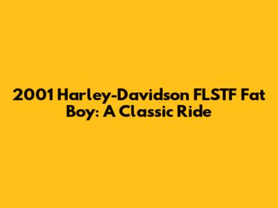 2001 Harley-Davidson FLSTF Fat Boy: A Classic Ride