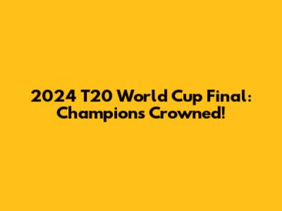 2024 T20 World Cup Final: Champions Crowned!