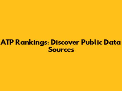 ATP Rankings: Discover Public Data Sources