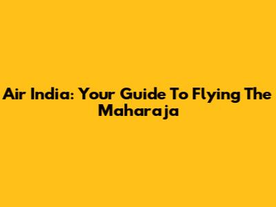 Air India: Your Guide To Flying The Maharaja