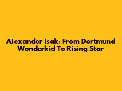 Alexander Isak: From Dortmund Wonderkid To Rising Star