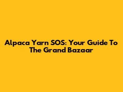 Alpaca Yarn SOS: Your Guide To The Grand Bazaar