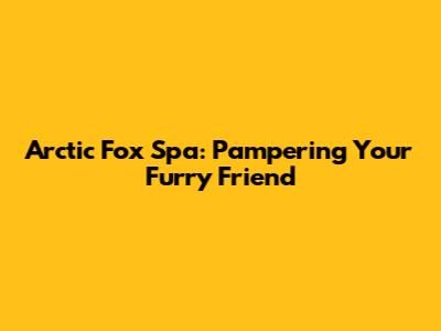 Arctic Fox Spa: Pampering Your Furry Friend