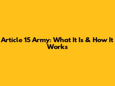 Article 15 Army: What It Is & How It Works