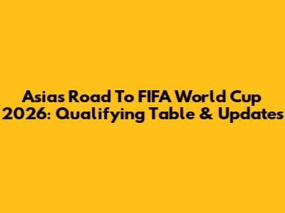 Asia's Road To FIFA World Cup 2026: Qualifying Table & Updates