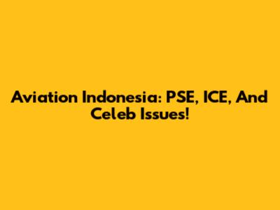 Aviation Indonesia: PSE, ICE, And Celeb Issues!
