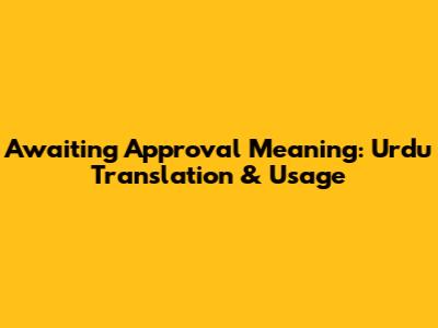 Awaiting Approval Meaning: Urdu Translation & Usage