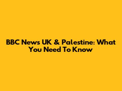 BBC News UK & Palestine: What You Need To Know