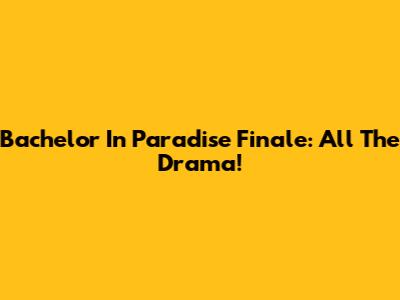 Bachelor In Paradise Finale: All The Drama!