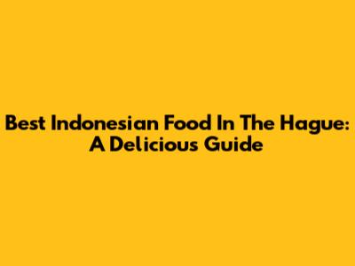 Best Indonesian Food In The Hague: A Delicious Guide