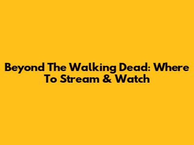 Beyond The Walking Dead: Where To Stream & Watch