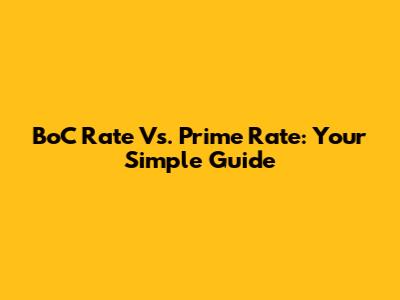 BoC Rate Vs. Prime Rate: Your Simple Guide