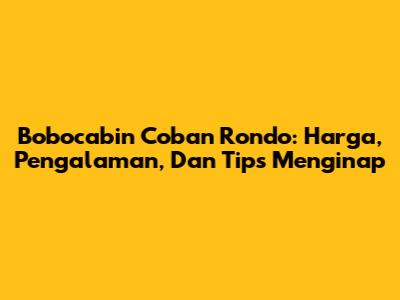 Bobocabin Coban Rondo: Harga, Pengalaman, Dan Tips Menginap