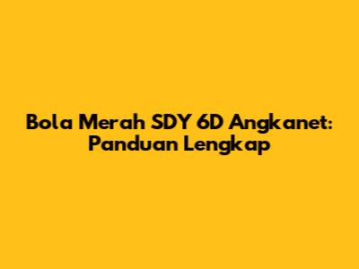 Bola Merah SDY 6D Angkanet: Panduan Lengkap