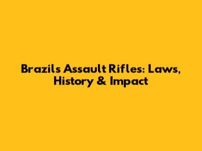 Brazil's Assault Rifles: Laws, History & Impact
