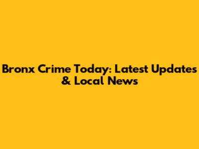 Bronx Crime Today: Latest Updates & Local News
