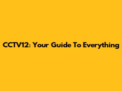 CCTV12: Your Guide To Everything