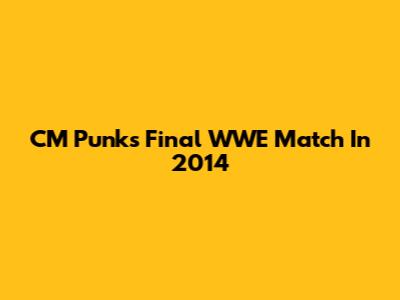 CM Punk's Final WWE Match In 2014