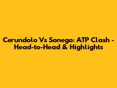 Cerundolo Vs Sonego: ATP Clash - Head-to-Head & Highlights