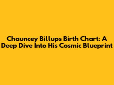 Chauncey Billups' Birth Chart: A Deep Dive Into His Cosmic Blueprint