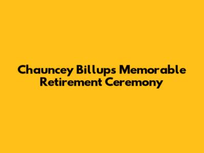 Chauncey Billups' Memorable Retirement Ceremony