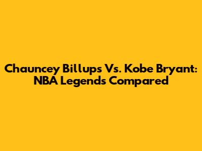 Chauncey Billups Vs. Kobe Bryant: NBA Legends Compared