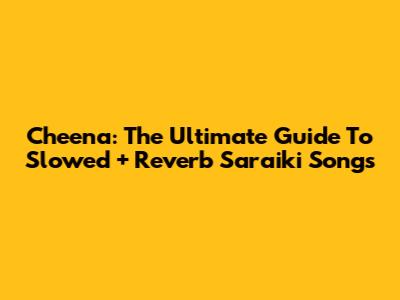 Cheena: The Ultimate Guide To Slowed + Reverb Saraiki Songs