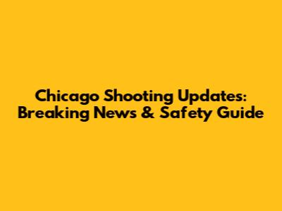 Chicago Shooting Updates: Breaking News & Safety Guide