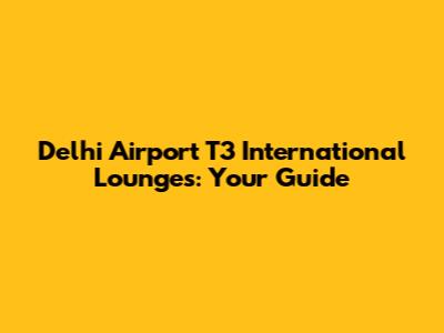 Delhi Airport T3 International Lounges: Your Guide