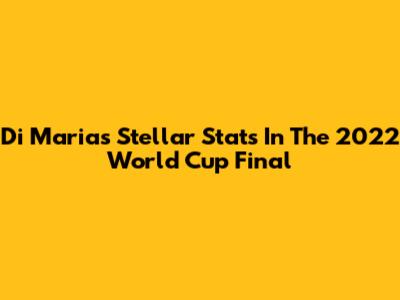 Di Maria's Stellar Stats In The 2022 World Cup Final