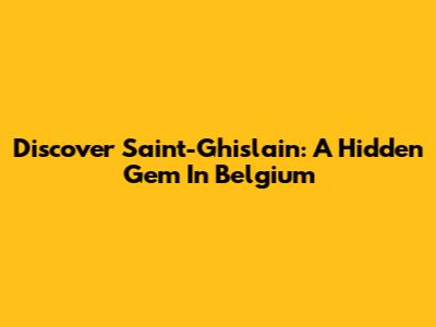 Discover Saint-Ghislain: A Hidden Gem In Belgium