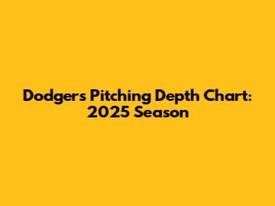 Dodgers Pitching Depth Chart: 2025 Season