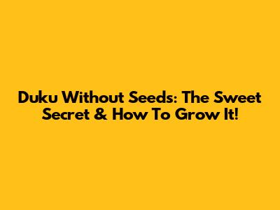 Duku Without Seeds: The Sweet Secret & How To Grow It!