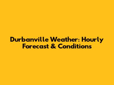Durbanville Weather: Hourly Forecast & Conditions
