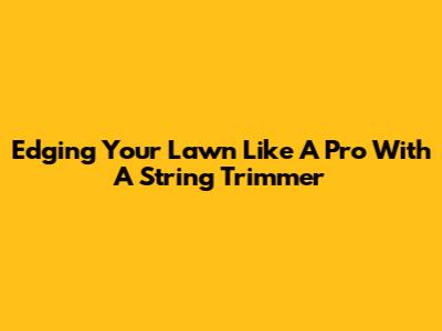 Edging Your Lawn Like A Pro With A String Trimmer