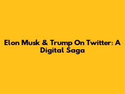 Elon Musk & Trump On Twitter: A Digital Saga