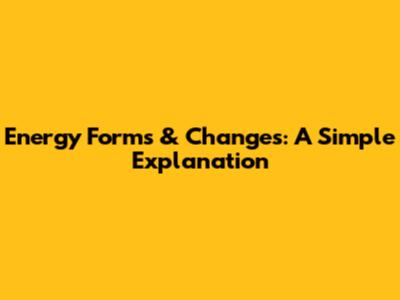 Energy Forms & Changes: A Simple Explanation