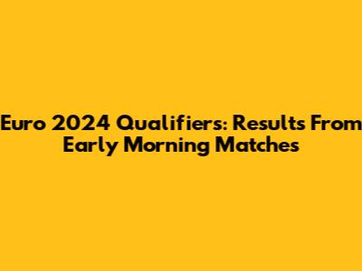 Euro 2024 Qualifiers: Results From Early Morning Matches