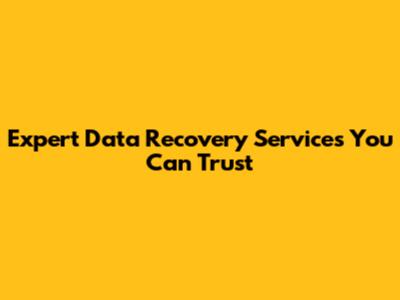 Expert Data Recovery Services You Can Trust