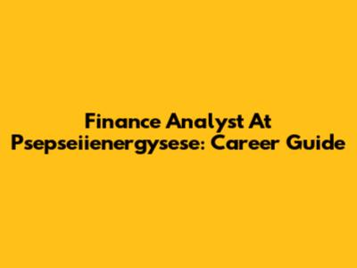 Finance Analyst At Psepseiienergysese: Career Guide