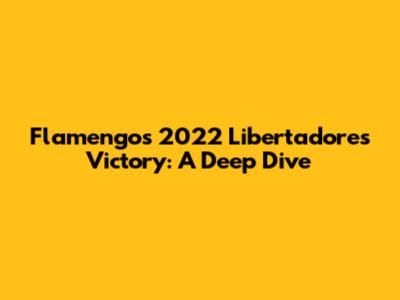 Flamengo's 2022 Libertadores Victory: A Deep Dive