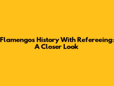 Flamengo's History With Refereeing: A Closer Look