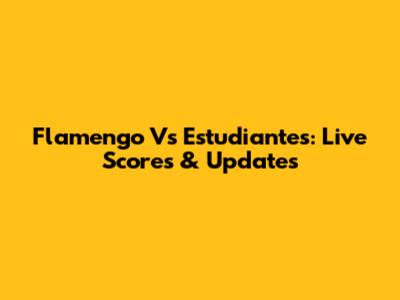 Flamengo Vs Estudiantes: Live Scores & Updates