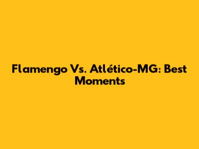 Flamengo Vs. Atlético-MG: Best Moments