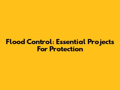 Flood Control: Essential Projects For Protection