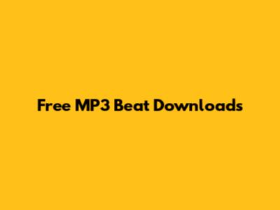 Free MP3 Beat Downloads