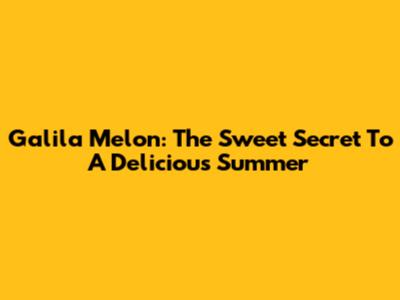 Galila Melon: The Sweet Secret To A Delicious Summer
