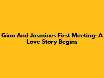 Gino And Jasmine's First Meeting: A Love Story Begins