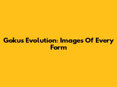 Goku's Evolution: Images Of Every Form